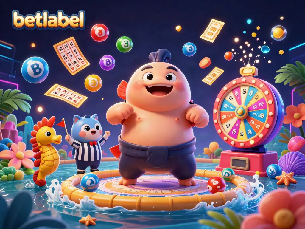 Experience the excitement of Betlabel's gaming realm with vibrant illustrations of fun characters and dynamic elements.
